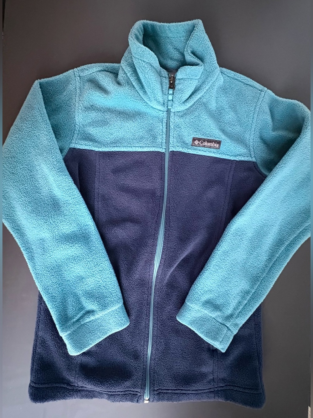 Columbia Girls Teal & Navy Full-Zip Fleece Jacket